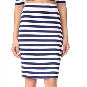 Susana Monaco Sachi Stripe Skirt Inkwell/Sugar M